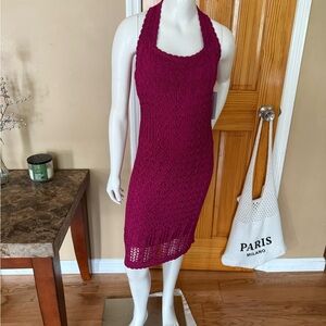 Guess Magenta Knit Dress